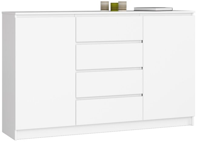 Komoda K160 – 160 cm, 2 drzwi, 4 szuflady, 4 półki